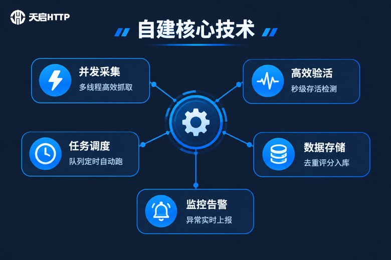 自建代理IP池核心技术清单信息图