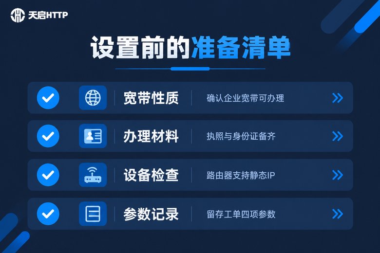 固定IP办理前准备清单信息图