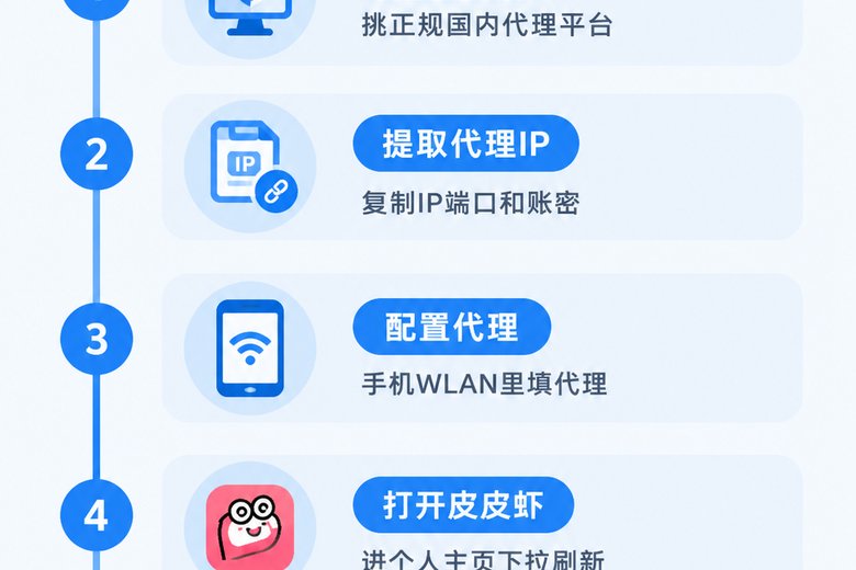 皮皮虾改IP属地五步操作流程图