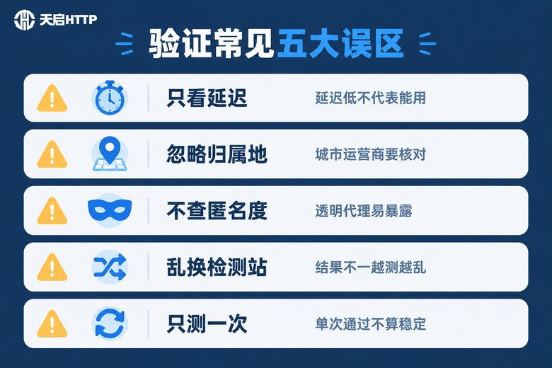 代理IP验证常见误区清单信息图