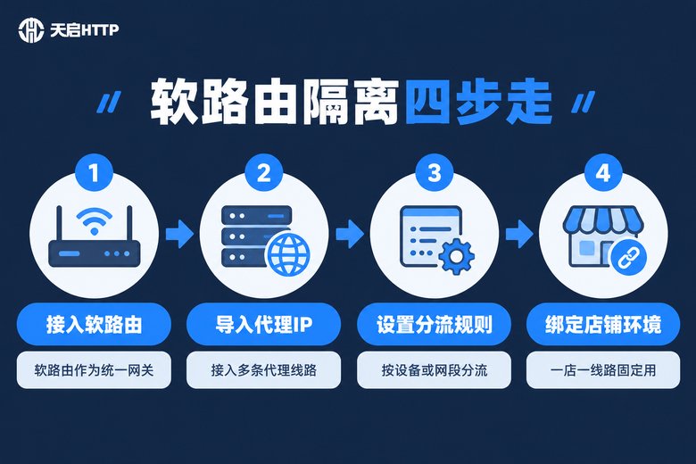 软路由代理IP隔离四步配置流程信息图