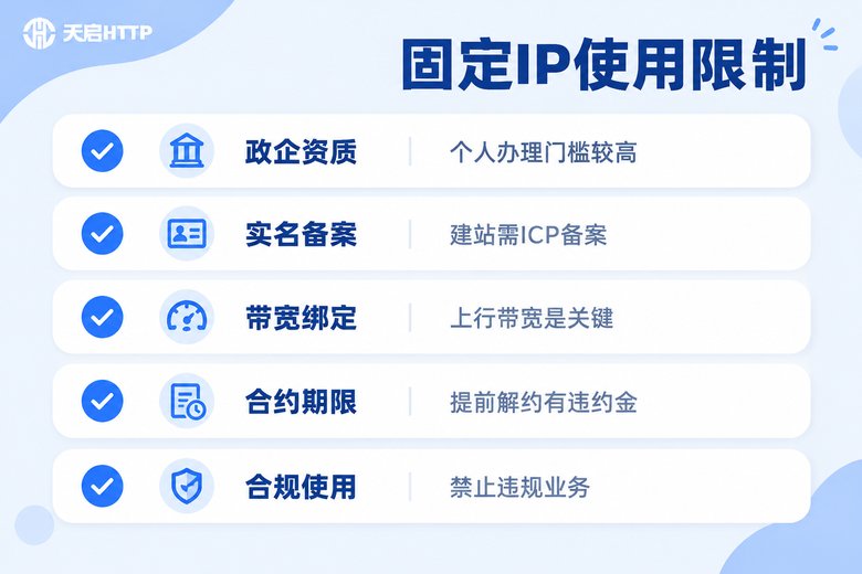 电信固定IP使用限制要点清单