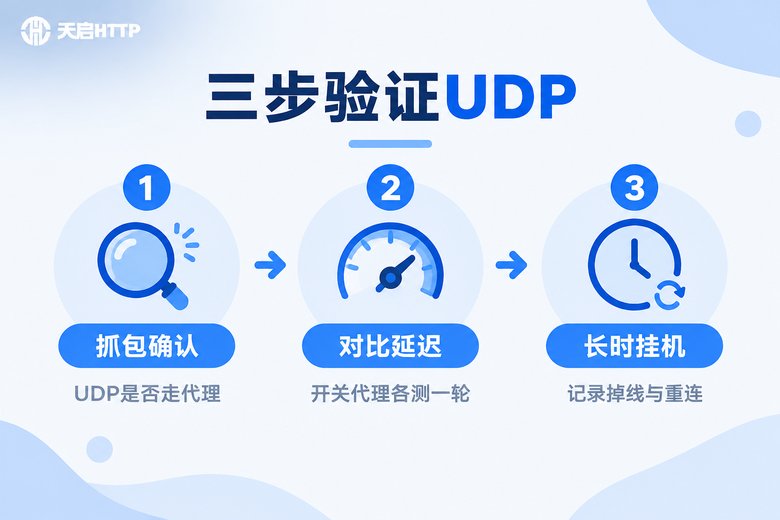 三步验证代理是否真正支持UDP转发