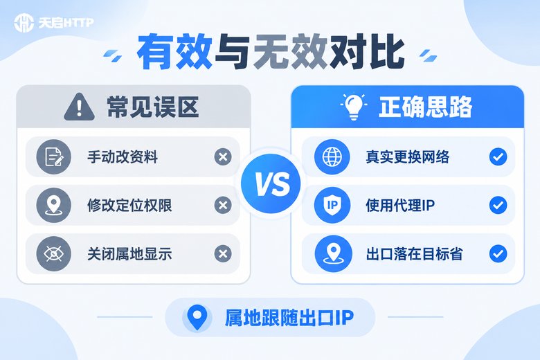 微博IP属地修改有效与无效方法对比信息图