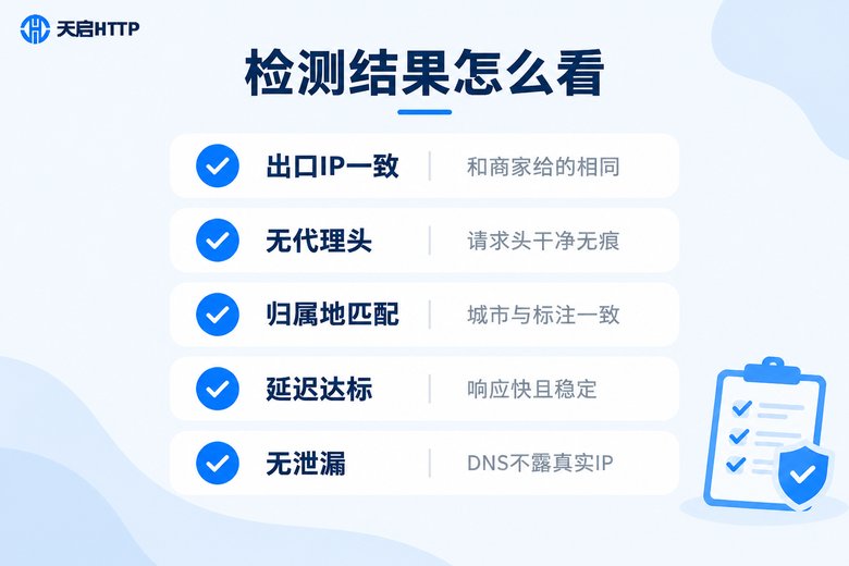 SOCKS5代理检测结果合格标准清单信息图