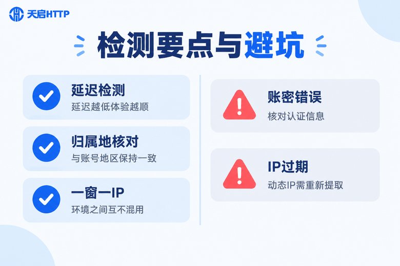 代理配置检测要点与常见错误信息图