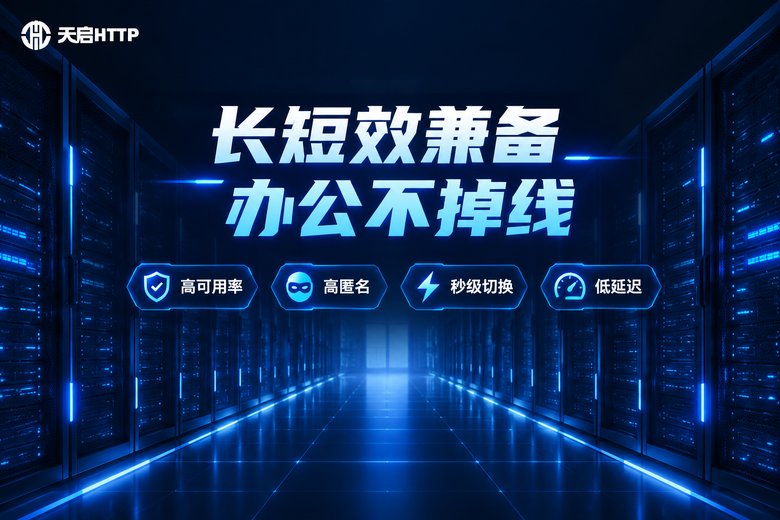 天启HTTP长短效代理稳定服务品牌信息图