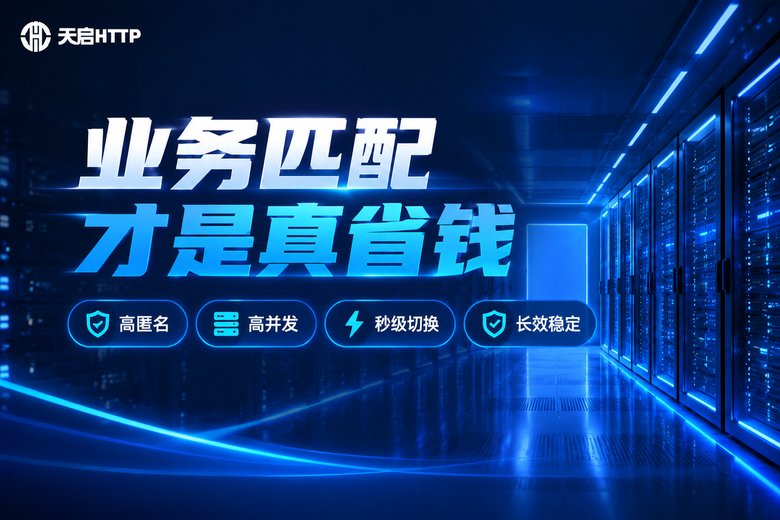 天启HTTP业务匹配代理选择品牌信息图