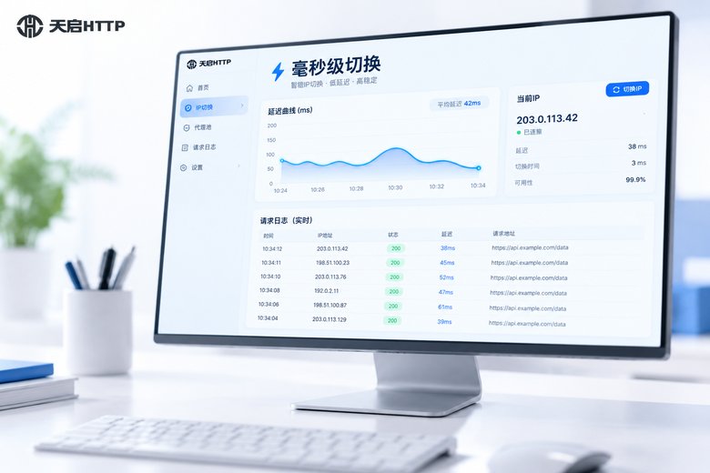 天启HTTP动态代理IP切换速度实测：毫秒级响应验证
