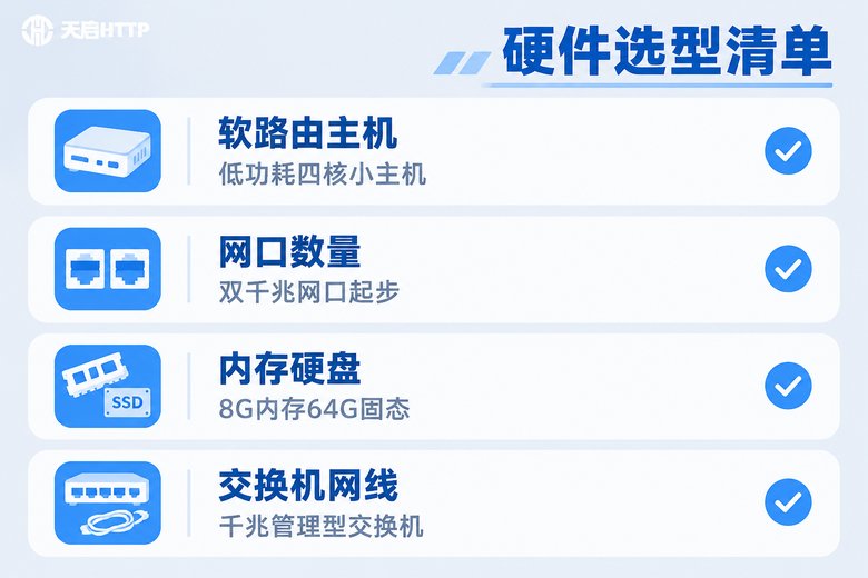 软路由硬件选型清单信息图