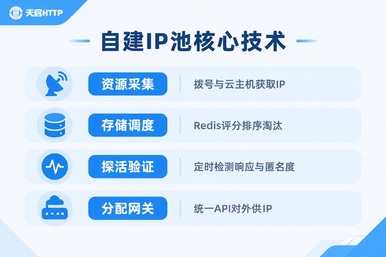 自建代理IP池核心技术清单信息图
