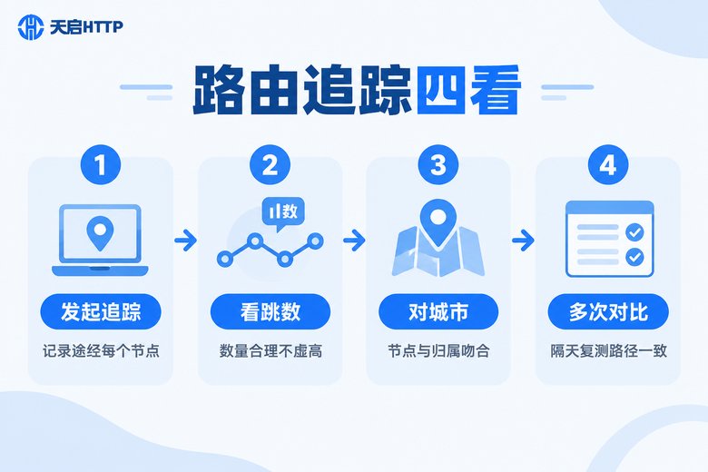 路由追踪核对四看步骤信息图