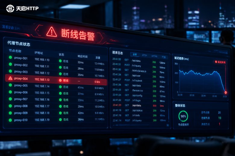 2026年代理IP服务断线告警怎么配？监控指标与通知渠道