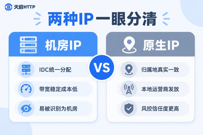 机房IP与原生IP对比信息图