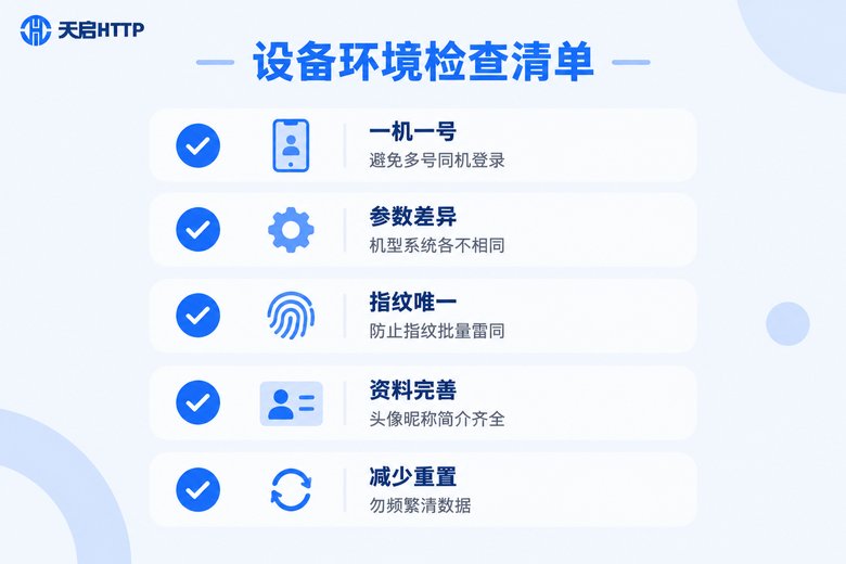 多账号设备环境检查清单信息图